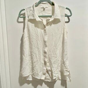 (5) Arynk Silk Cut Out Boho Minimalist Y2K Preppy Quiet Luxury Shirt Tank Top M